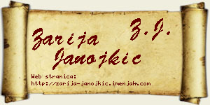 Zarija Janojkić vizit kartica